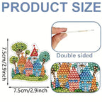 15pcs House 2D Acrylic DIY Diamond Art Fridge Magnet Kit for Home Car Decor
