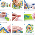 15pcs House 2D Acrylic DIY Diamond Art Fridge Magnet Kit for Home Car Decor
